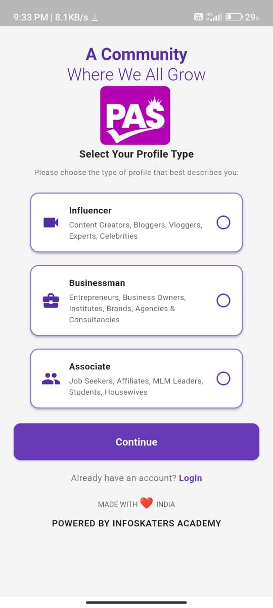 PAS Influencer App